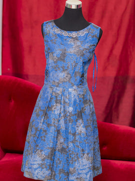 Short Blue Floral Dress