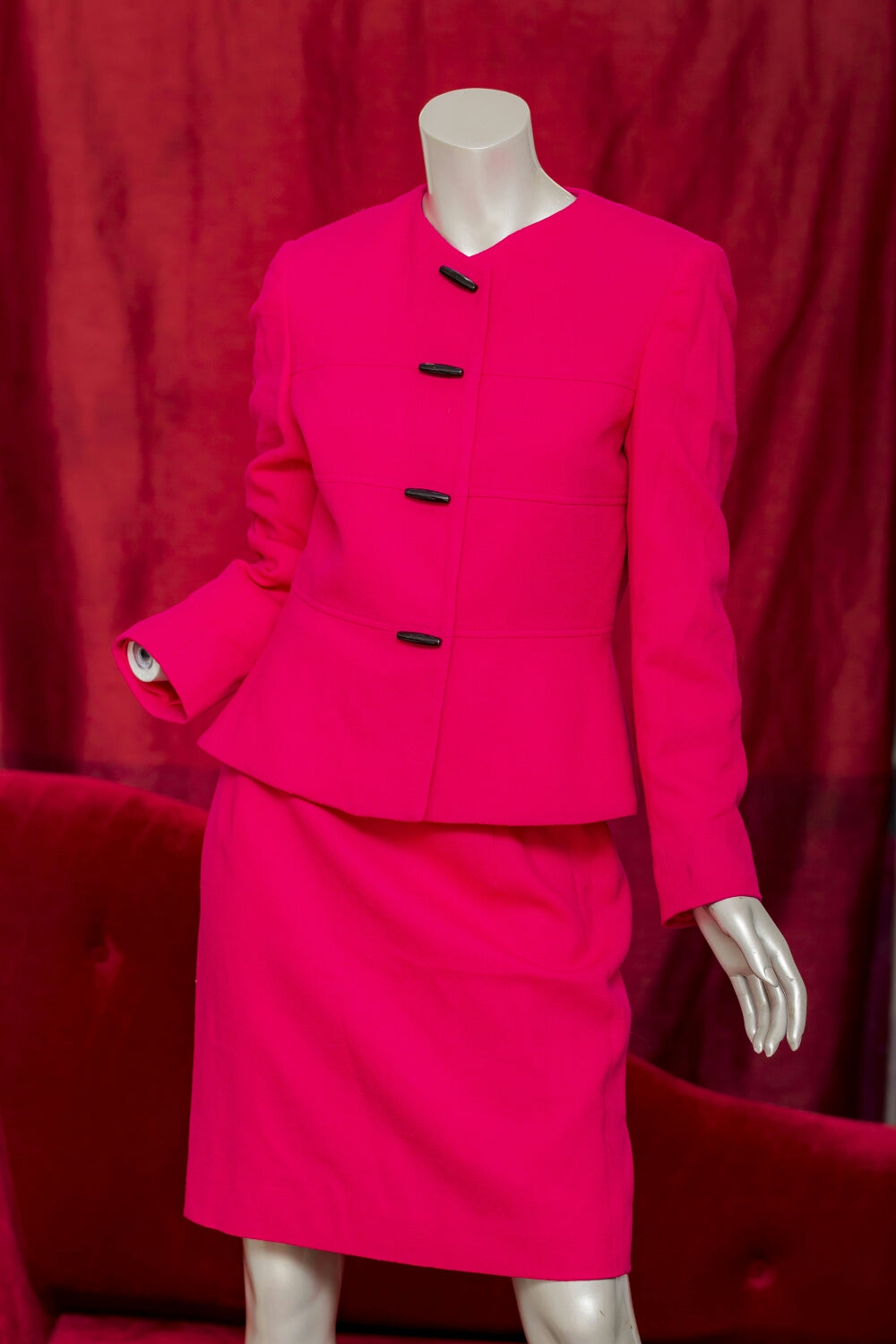 Suit: Long Sleeve Red Top and Skirt