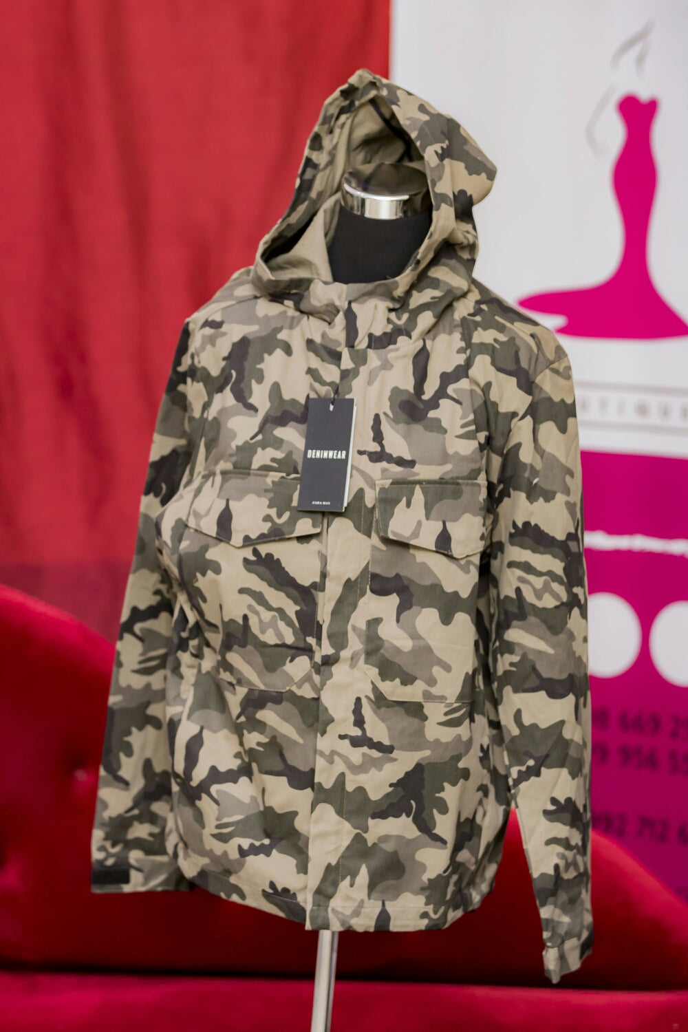 Camouflaged Top With Hood