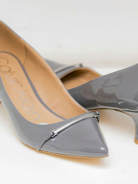 Silver Pointed Short Heel Shoes